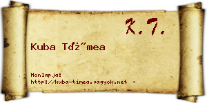Kuba Tímea névjegykártya