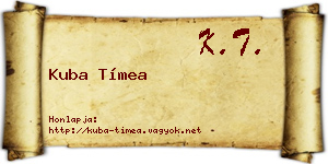 Kuba Tímea névjegykártya