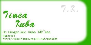timea kuba business card